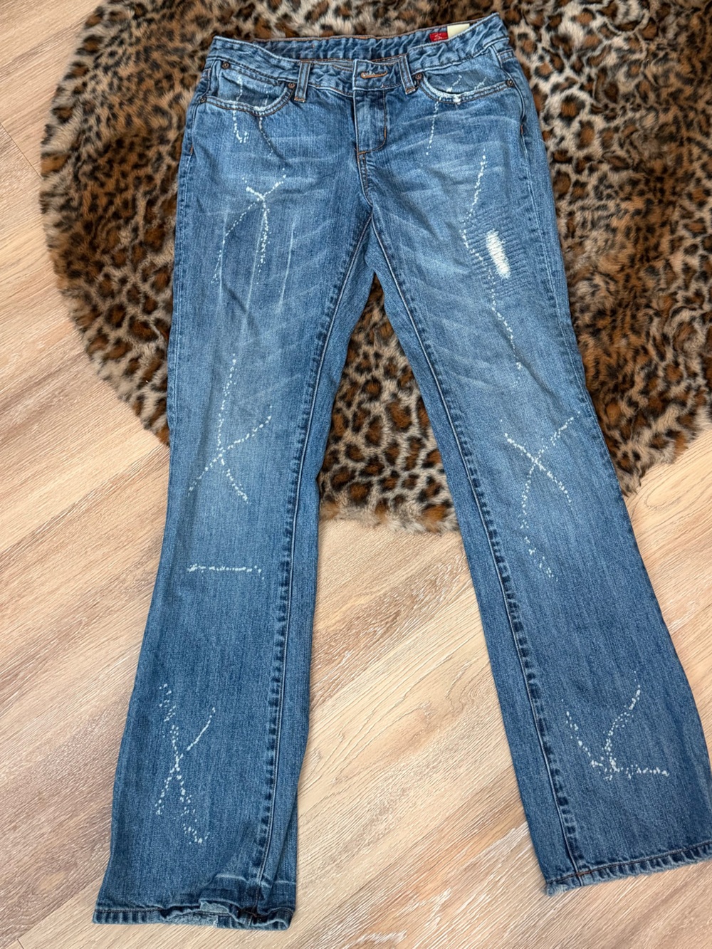 Seven7 Jeans with Distressed Stitch Accents